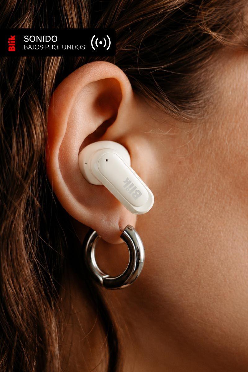 Audifonos Bluetooth Inalámbricos Blik Air500 Crema 30 hrs-3