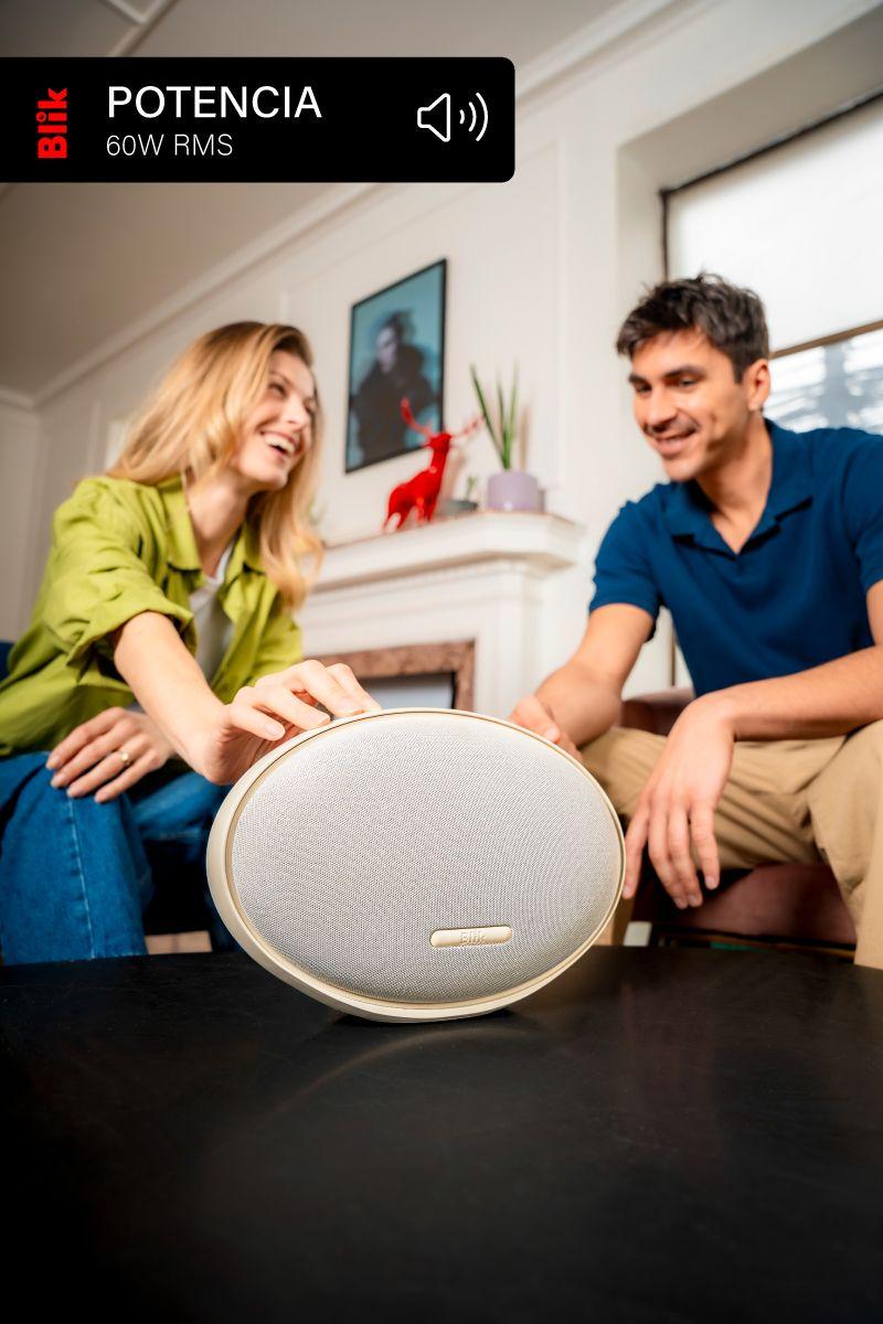 Parlante Bluetooth Blik Moonlight 60W Hi-Fi 15H DSP Crema-3