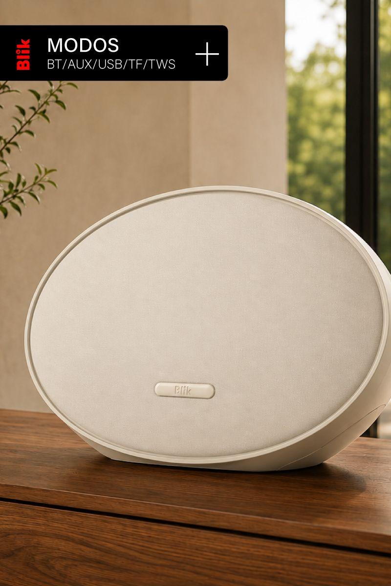 Parlante Bluetooth Blik Moonlight 60W Hi-Fi 15H DSP Crema-7