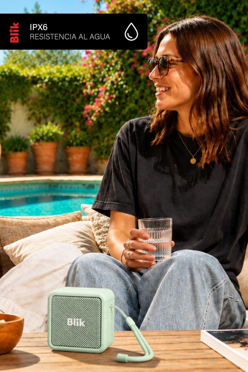 Parlante Bluetooth Blik BassGo 15W IPX6 19H TWS Verde-5
