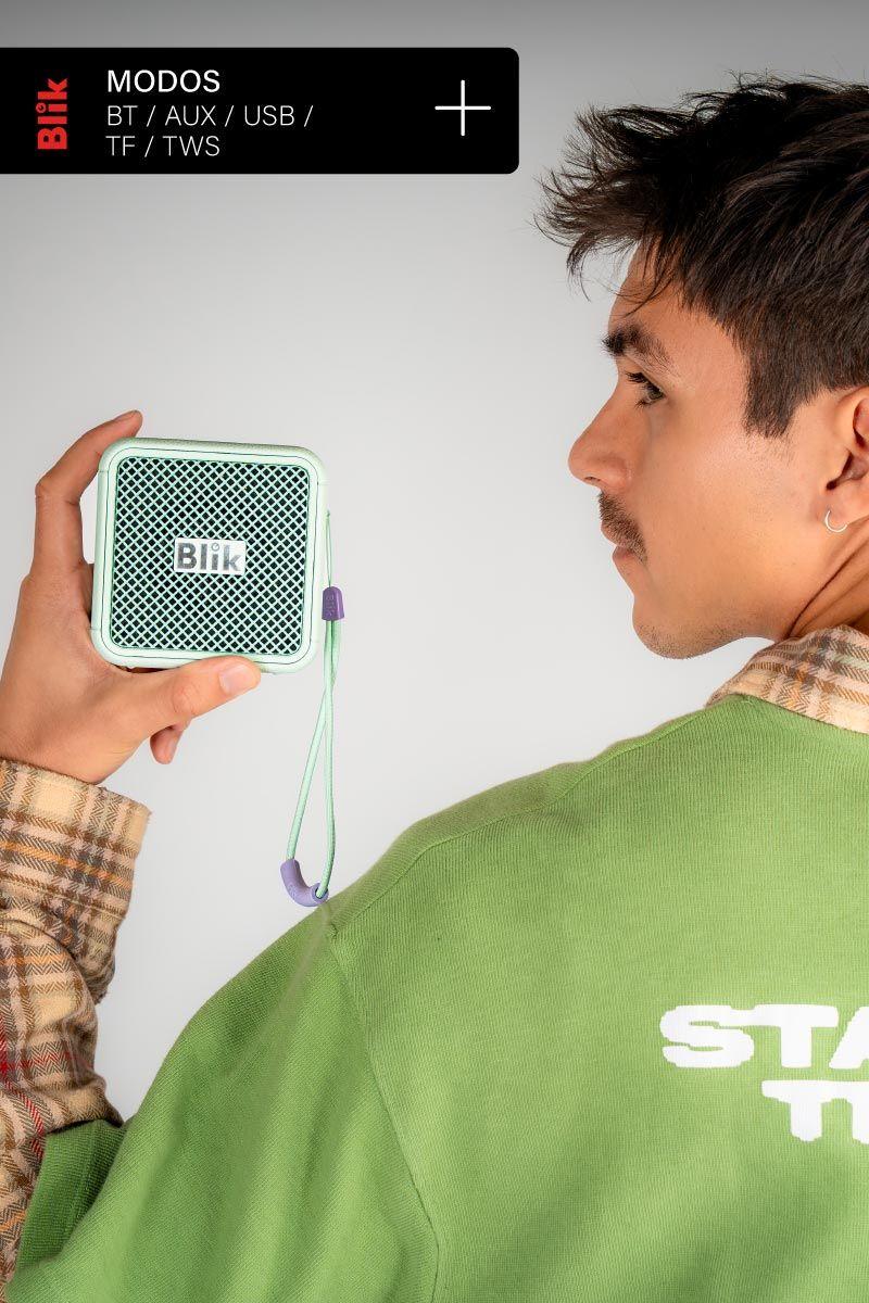 Parlante Bluetooth Blik BassGo 15W IPX6 19H TWS Verde-6