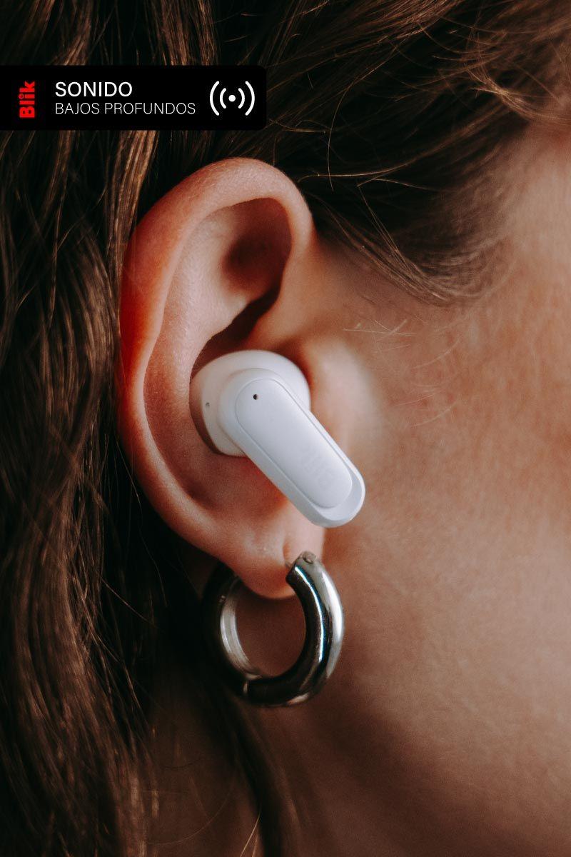 Audifonos Bluetooth Inalámbricos Blik Air500 blancos 30 hrs-3