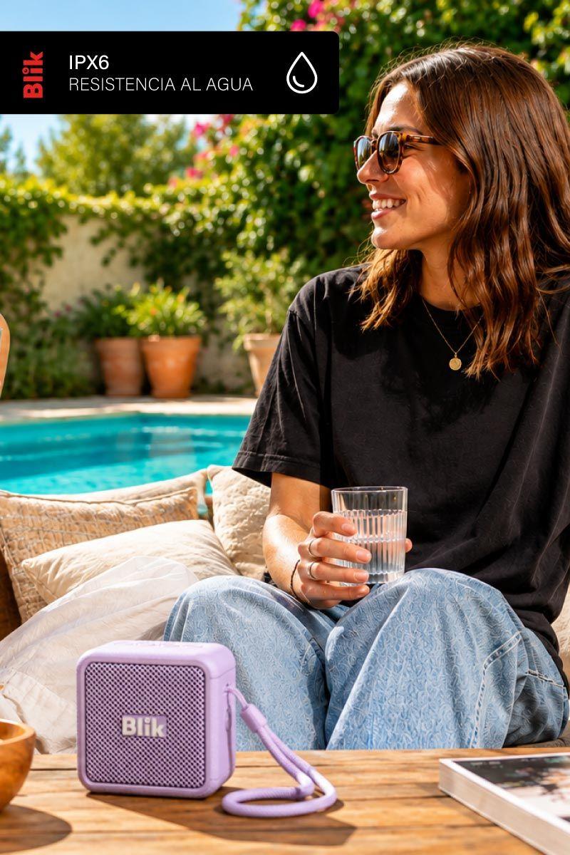 Parlante Bluetooth Blik BassGo 15W IPX6 19H TWS Lila-5
