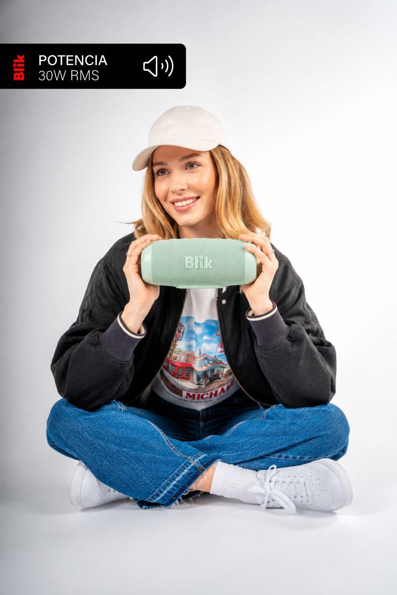 Parlante Bluetooth Portátil Blik Powerbass30 30W Verde-2