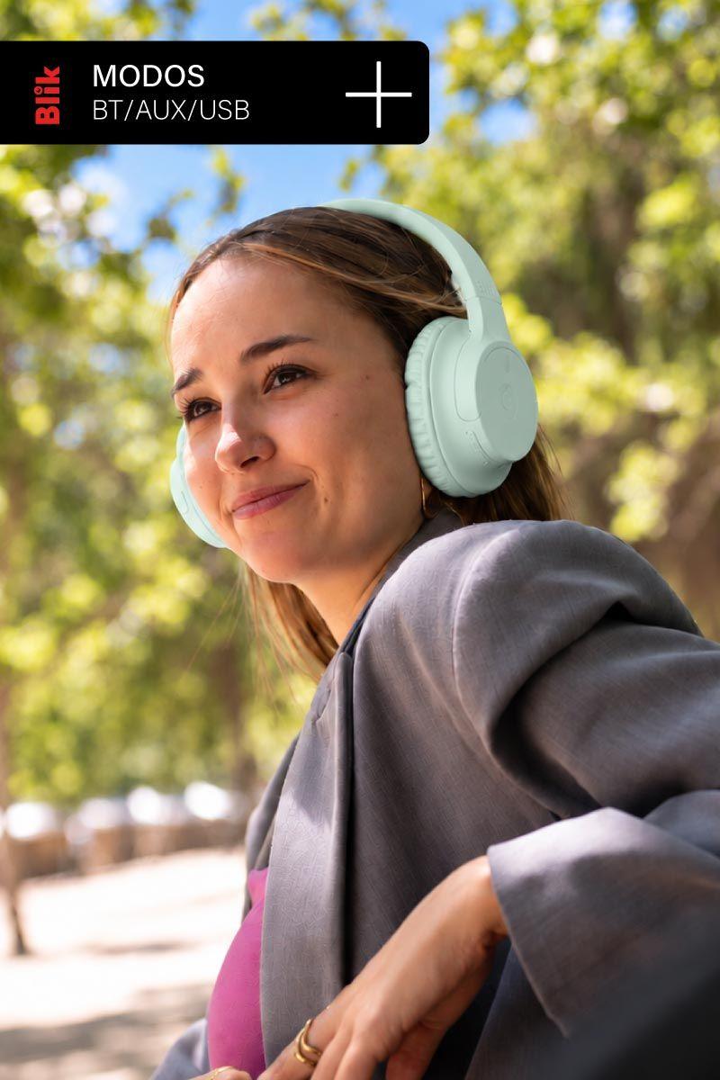 Audifonos Bluetooth Inalambricos Blik Soul250 Verde 20 Hrs-4