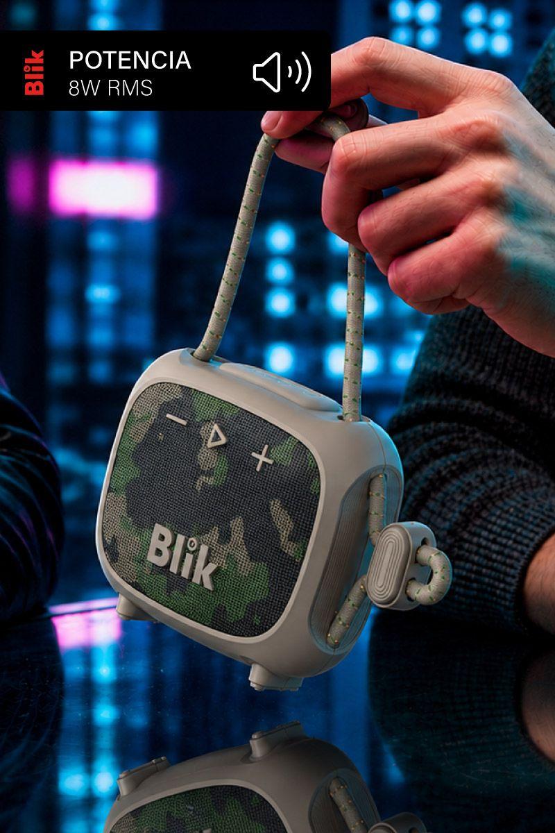 Parlante Bluetooth Blik Rider 8W IPX7 5H Clip color Militar-2