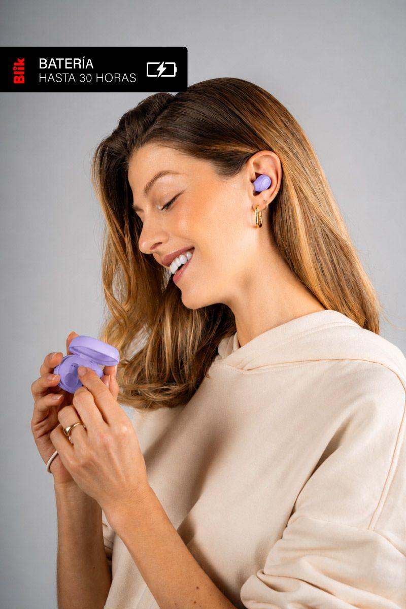 Audífonos Bluetooth Blik Buds80 30H IPX4 Lila-3