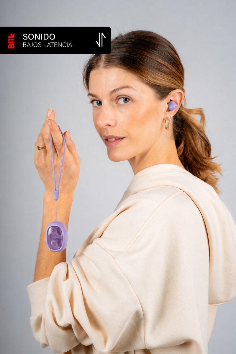 Audífonos Bluetooth Blik Buds80 30H IPX4 Lila-4