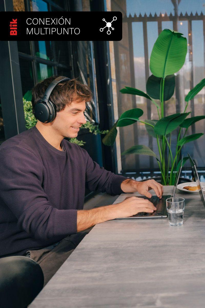 Audífonos Bluetooth Blik Neo Cancelación De Ruido 60H Negro-5