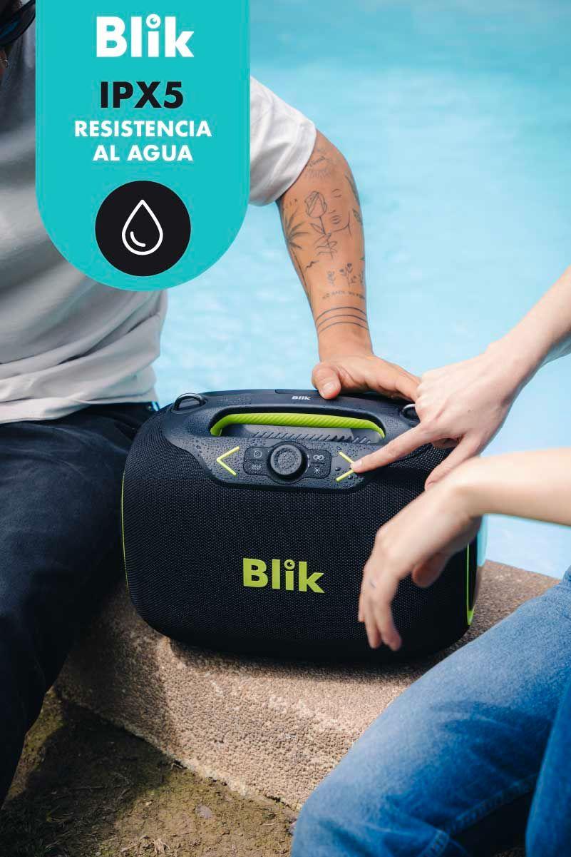 Parlante Bluetooth Portátil Blik Partybass120 Verde120W IPX6-7