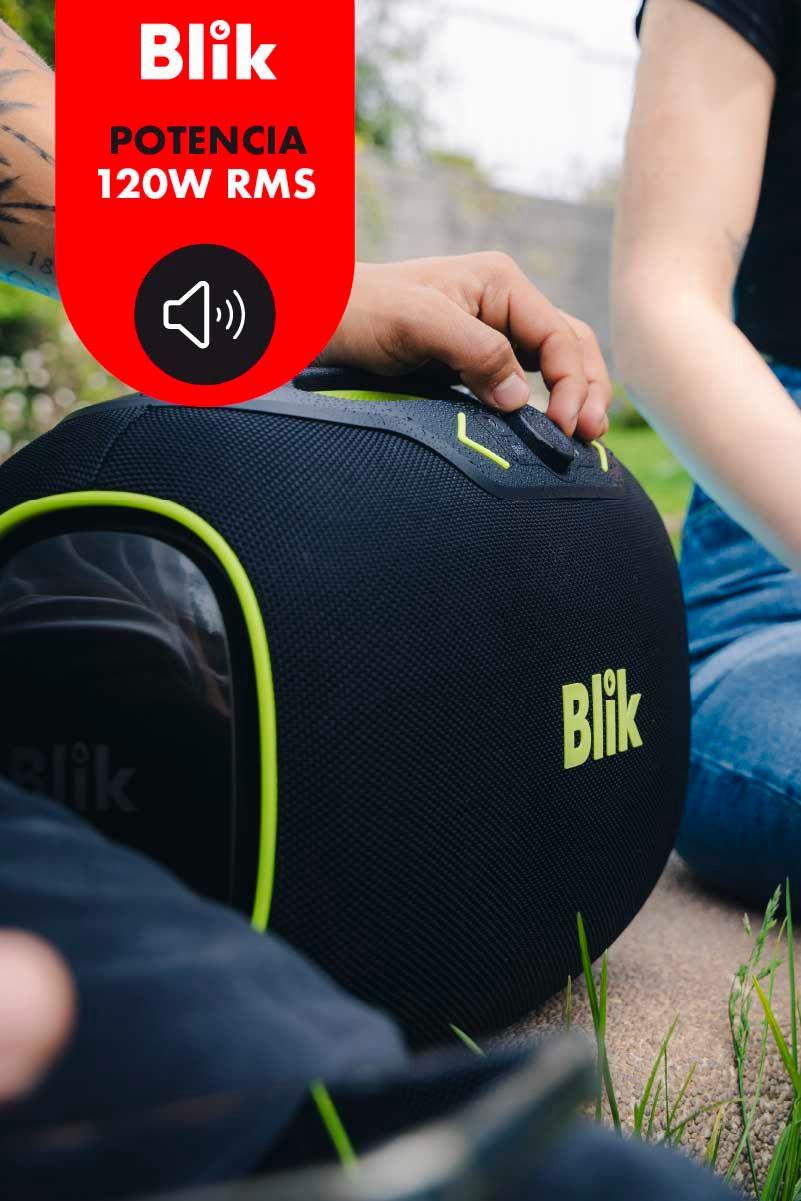 Parlante Bluetooth Portátil Blik Partybass120 Verde120W IPX6-2