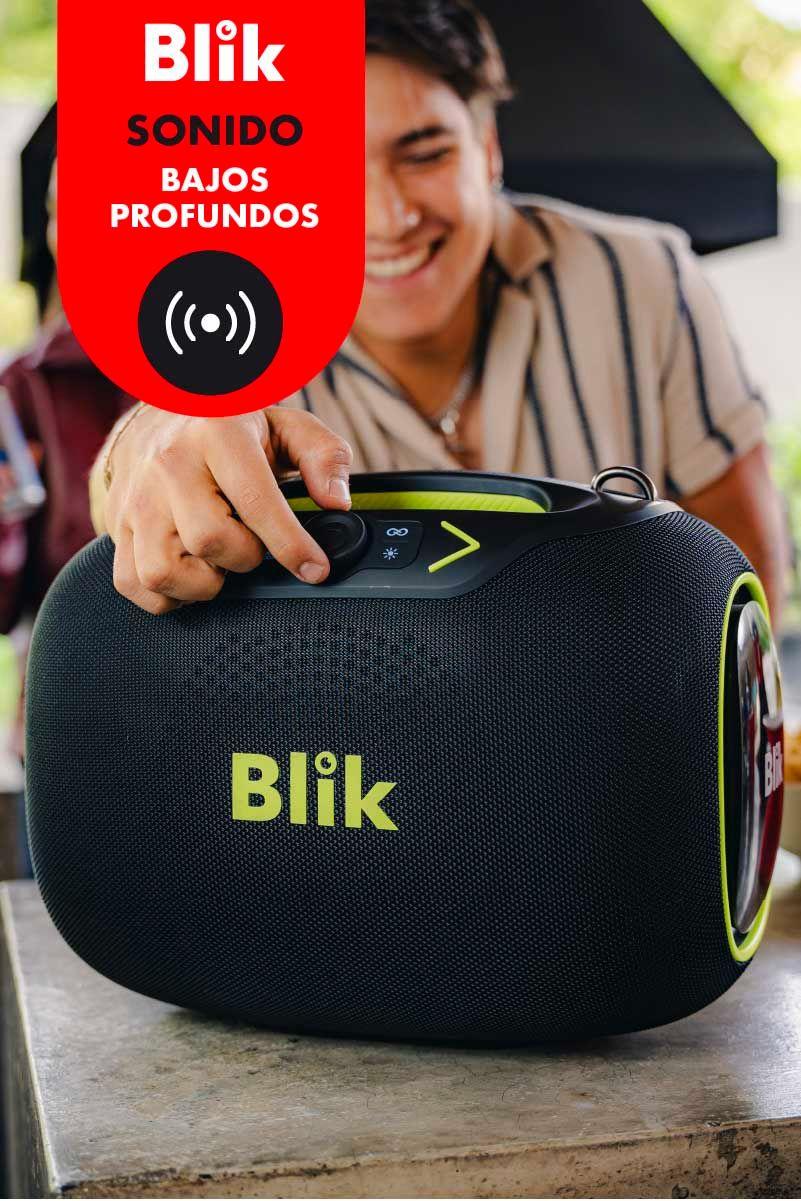 Parlante Bluetooth Portátil Blik Partybass120 Verde120W IPX6-3
