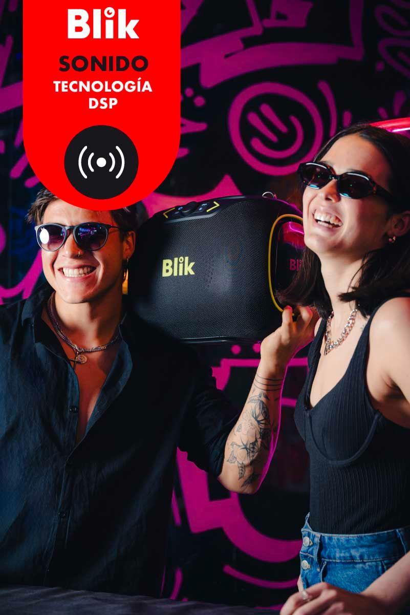 Parlante Bluetooth Portátil Blik Partybass120 Verde120W IPX6-5