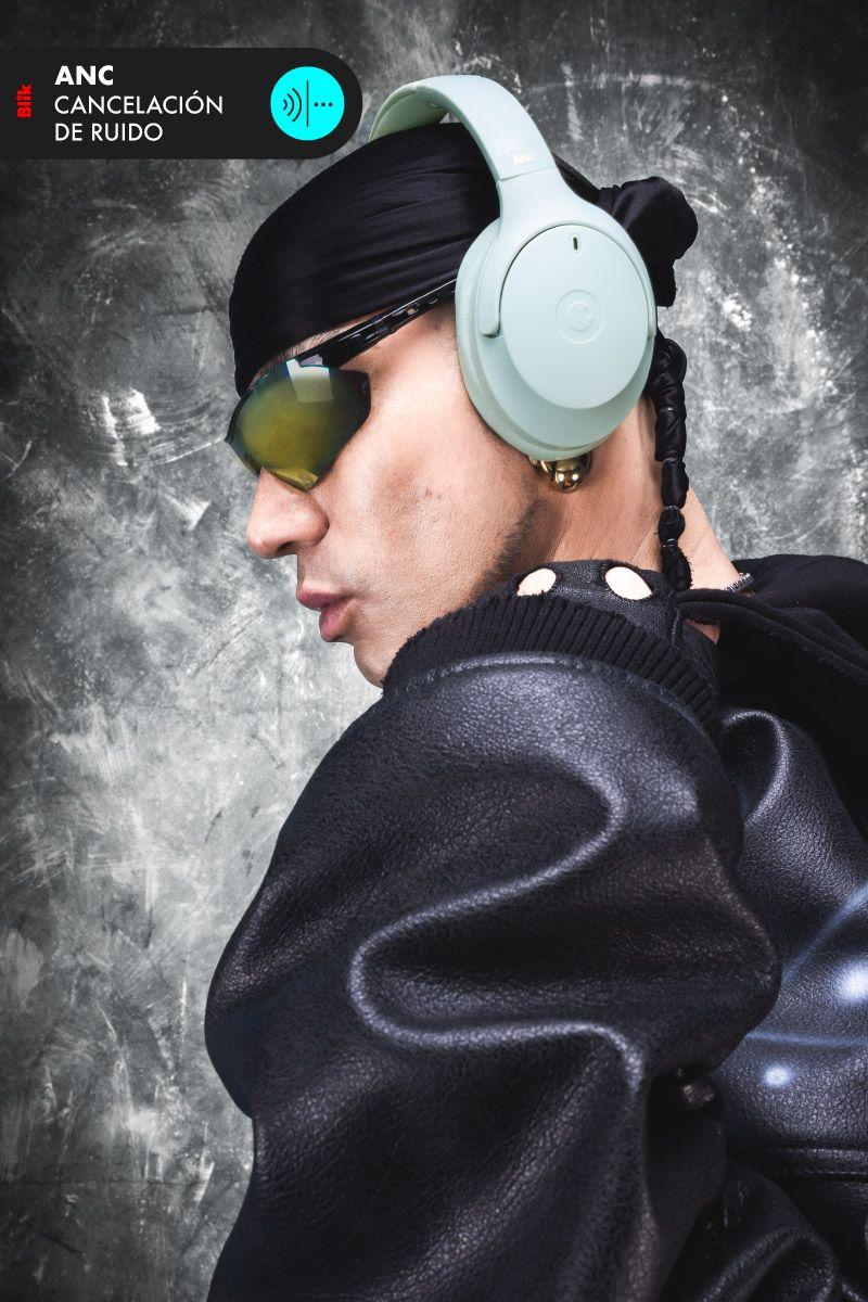 Audifonos Bluetooth Blik Powersoul Cancelación De Ruido 60H Verde-3