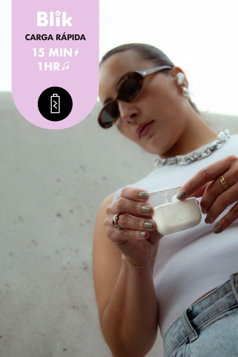 Audífonos Bluetooth Blik Air600 Blanco 36 hrs Batería-2