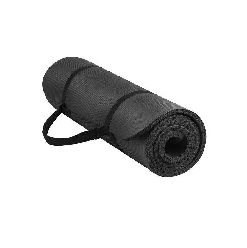 Mat de Yoga Negro de 10 mm + Correa de transporte -0