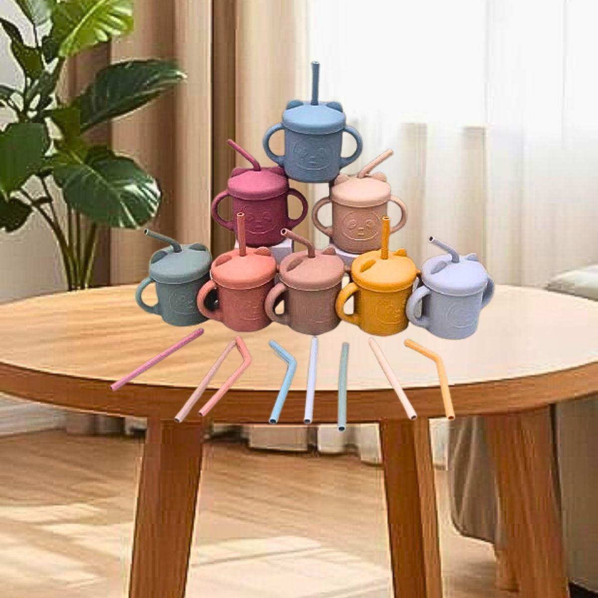 Vaso Bombilla Silicona Diseño Oso Niños Cocina Colegio Lau-2