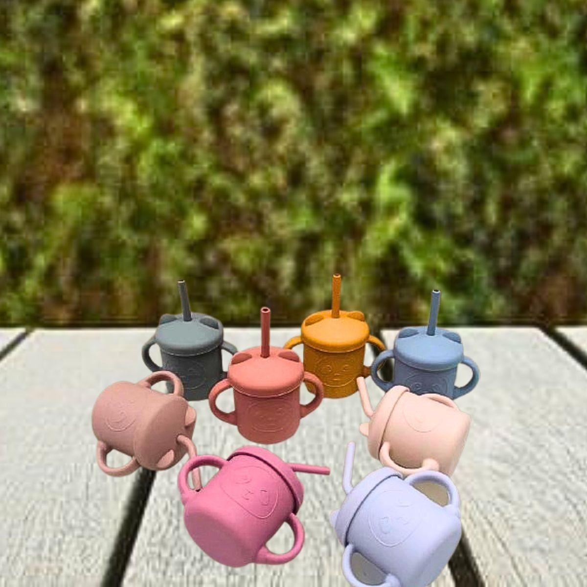 Vaso Bombilla Silicona Diseño Oso Niños Cocina Colegio Lau-4