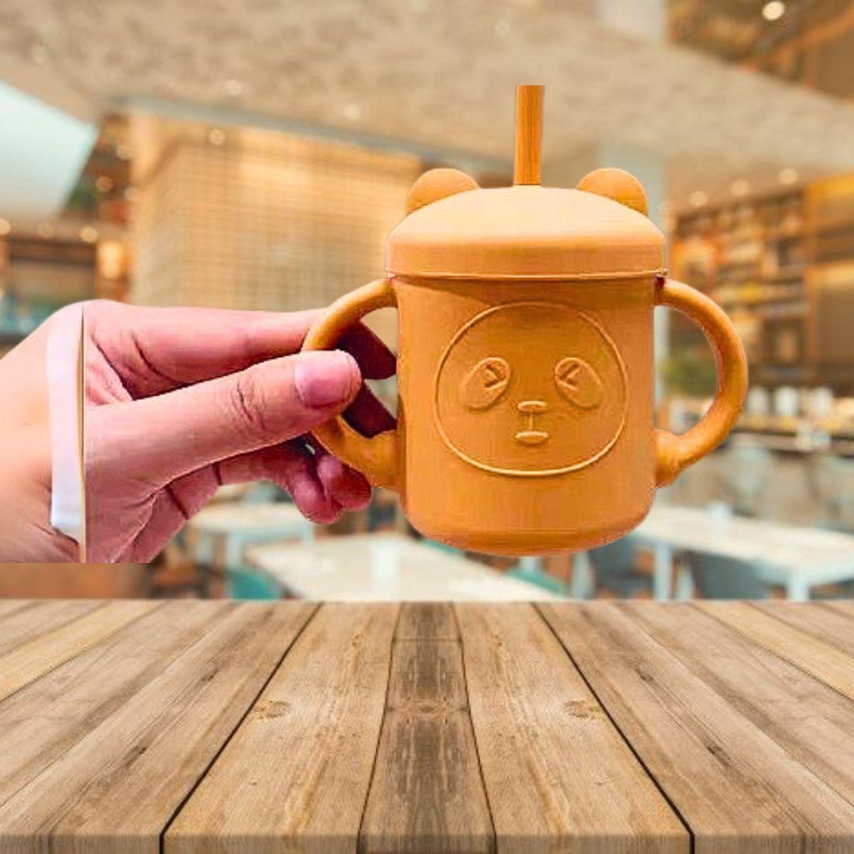 Vaso Bombilla Silicona Diseño Oso Niños Cocina Colegio Lau-5