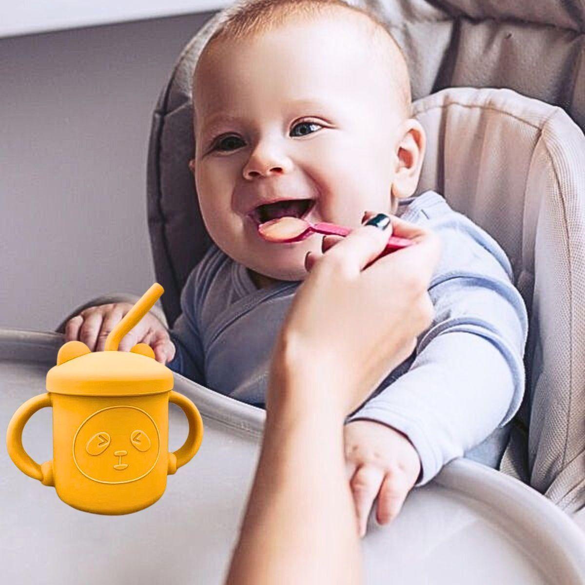 Vaso Bombilla Silicona Diseño Oso Niños Cocina Colegio Lau-7