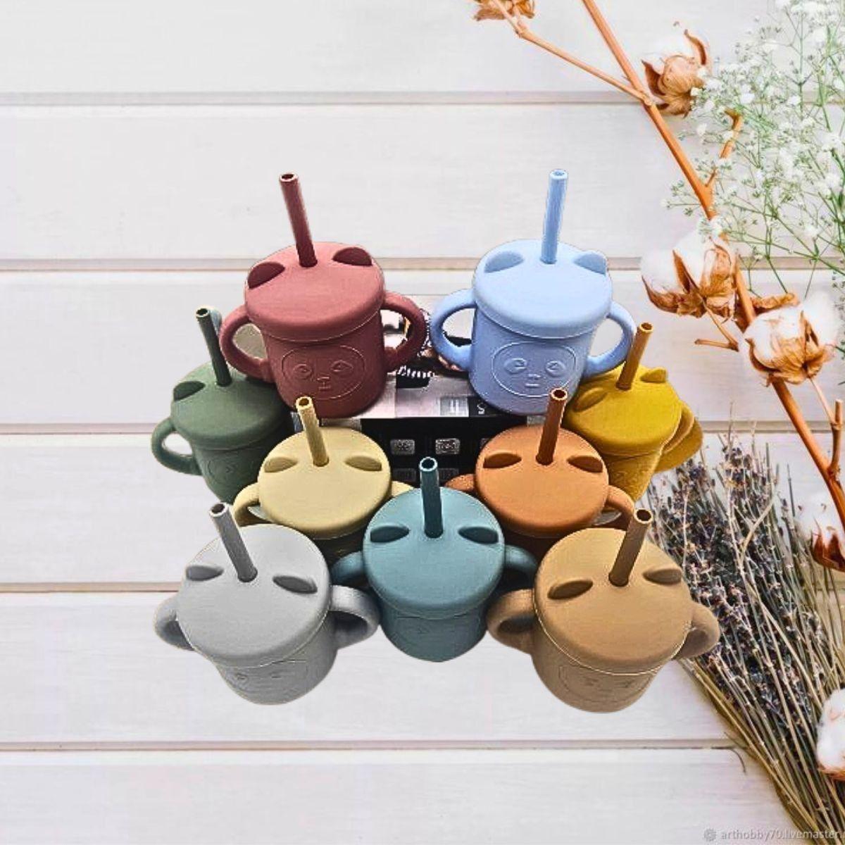Vaso Bombilla Silicona Diseño Oso Niños Cocina Colegio Lau-9