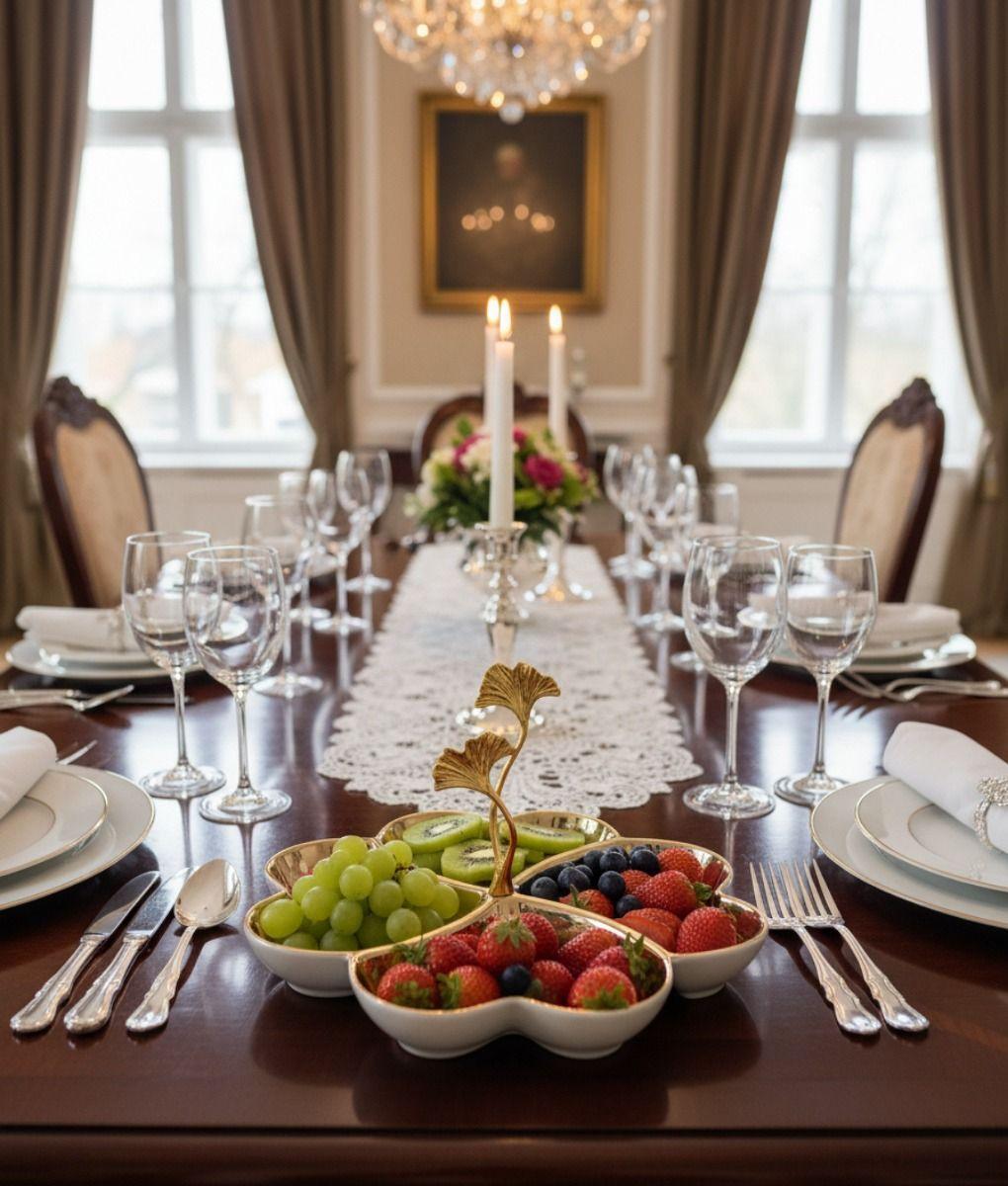 Bandeja Decorativa Trébol Elegante Ginkgo Centro Mesa Jhn-9