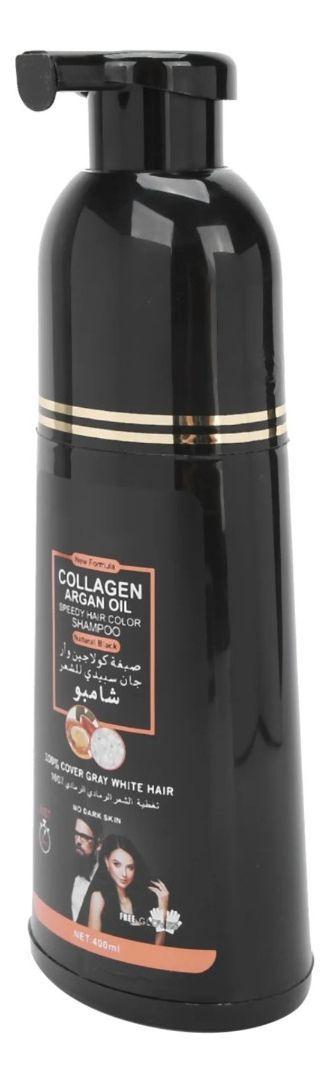 Shampoo Tinte Cubre Canas Suaviza Repara Cabello Negro Jhn-2