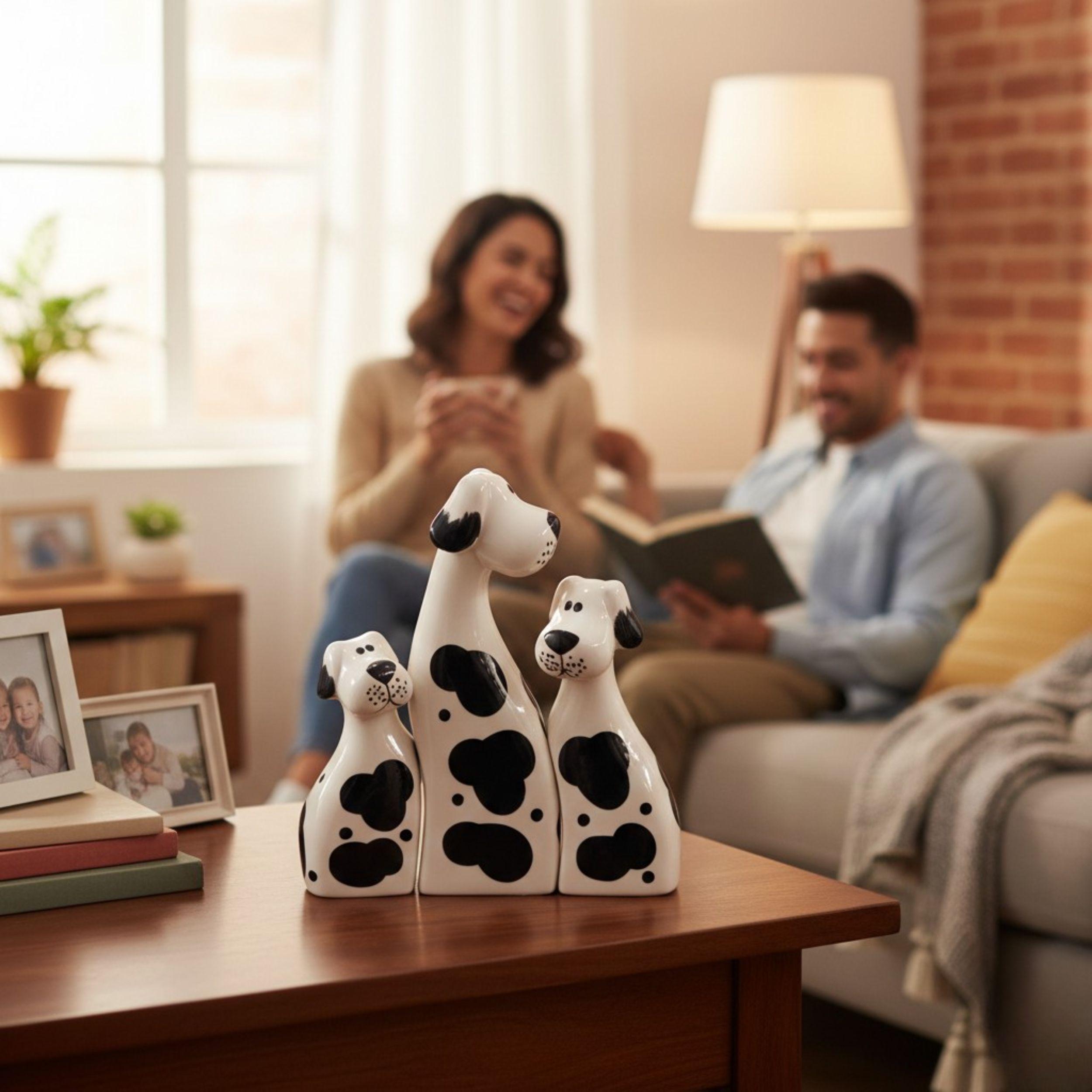 Set 3 Figuras Perritos Decorativos Adorno Centro Mesa ALJ-3