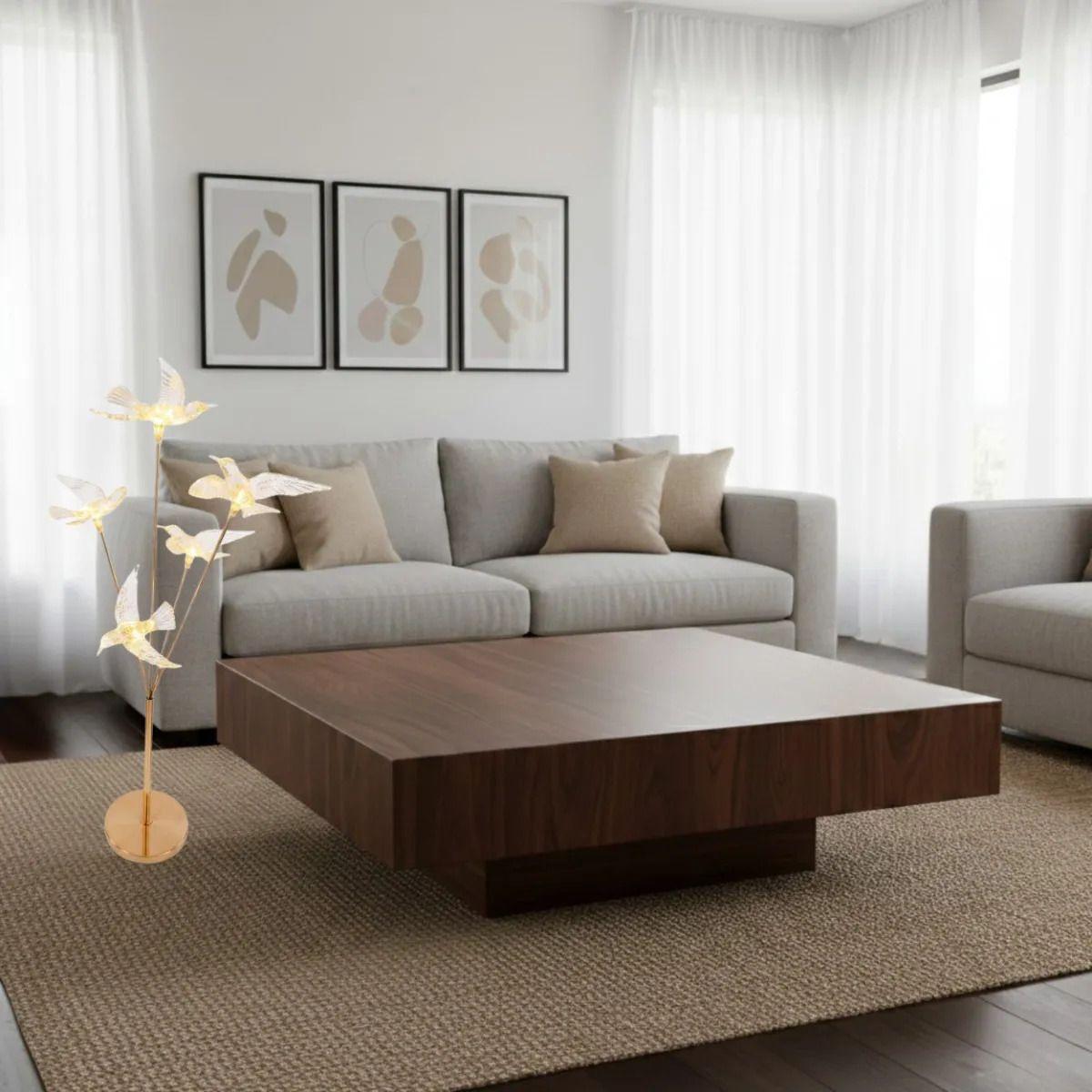 Lámpara Pie Escultórica Aves Diseño Cristal Exclusivo ALJ-7