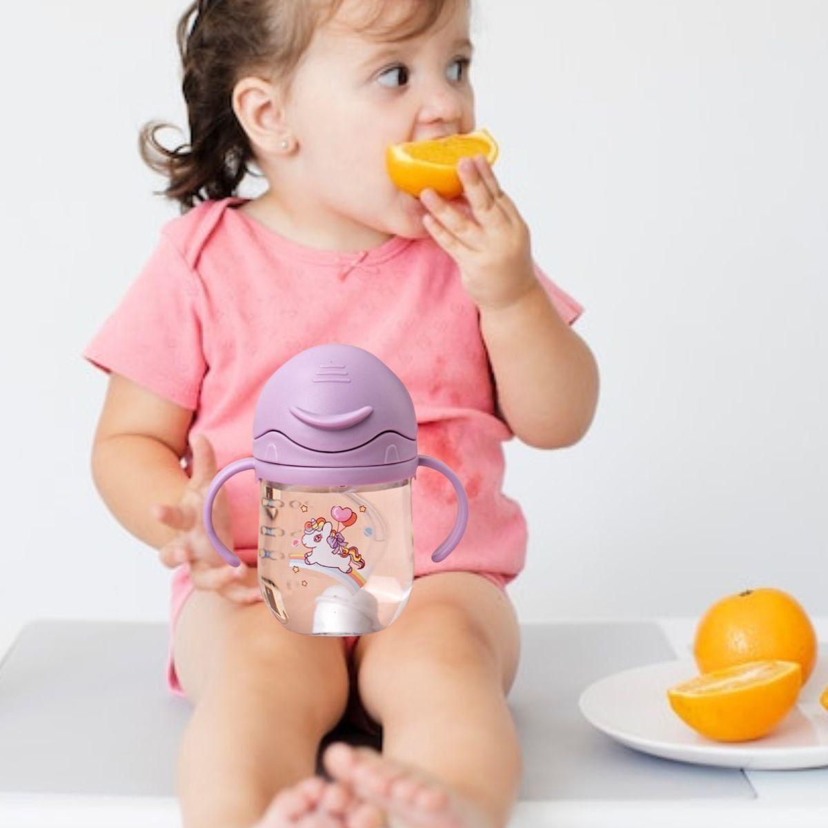 SET 2 VASOS CON BOMBILLA ANTIDERRAME CON ASA BEBES LAU-2