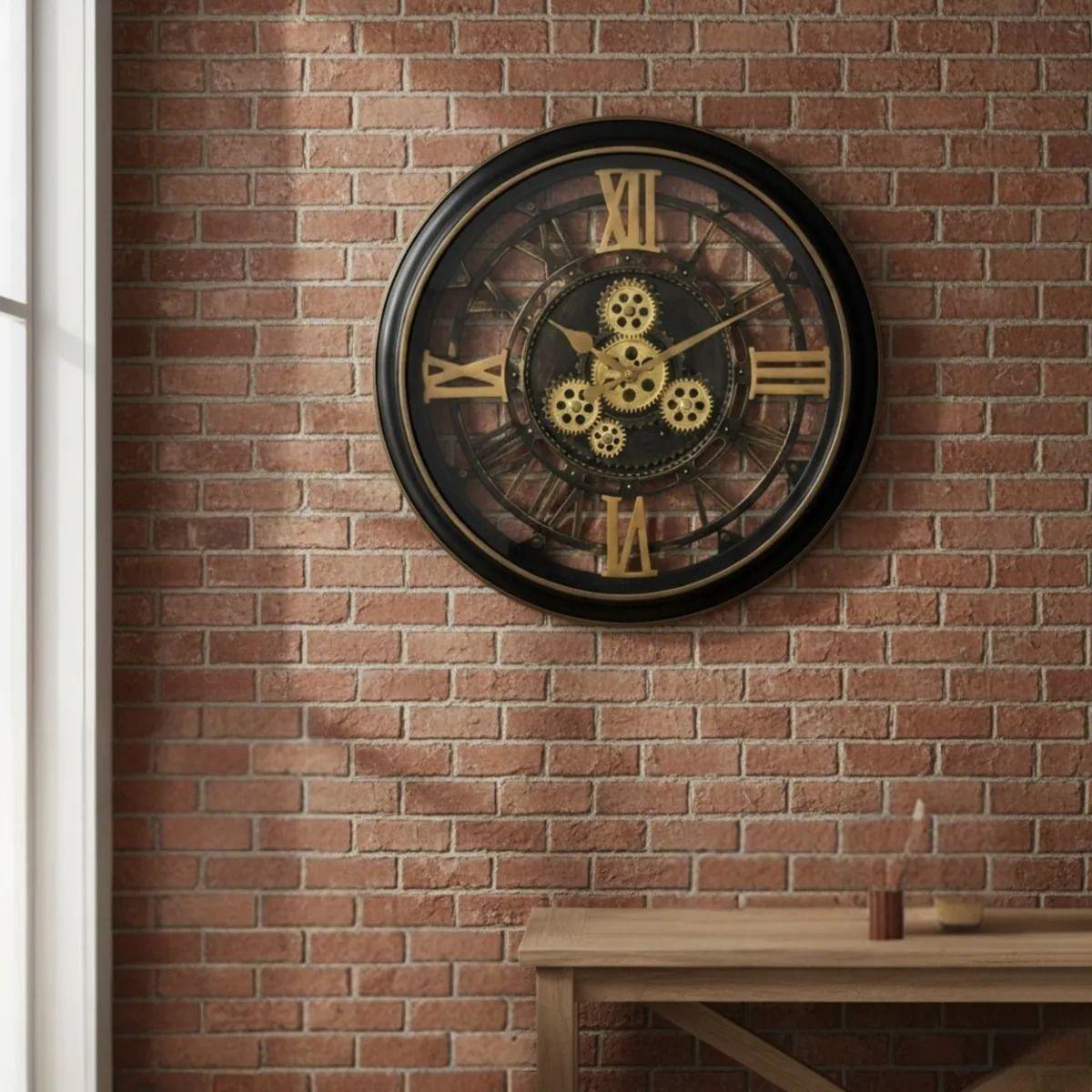 Reloj Pared Industrial Engranajes Visibles Estilo Vintage AJ-6