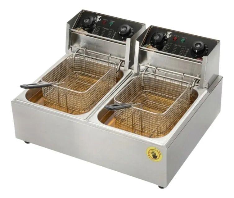 Freidora Aceite Doble Compartimento Cestas Profesional ALJ-0