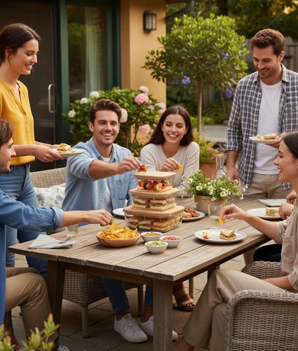 Juego 3 Bowl Almacenamiento Tapa Recipiente Organizador Jhn-3