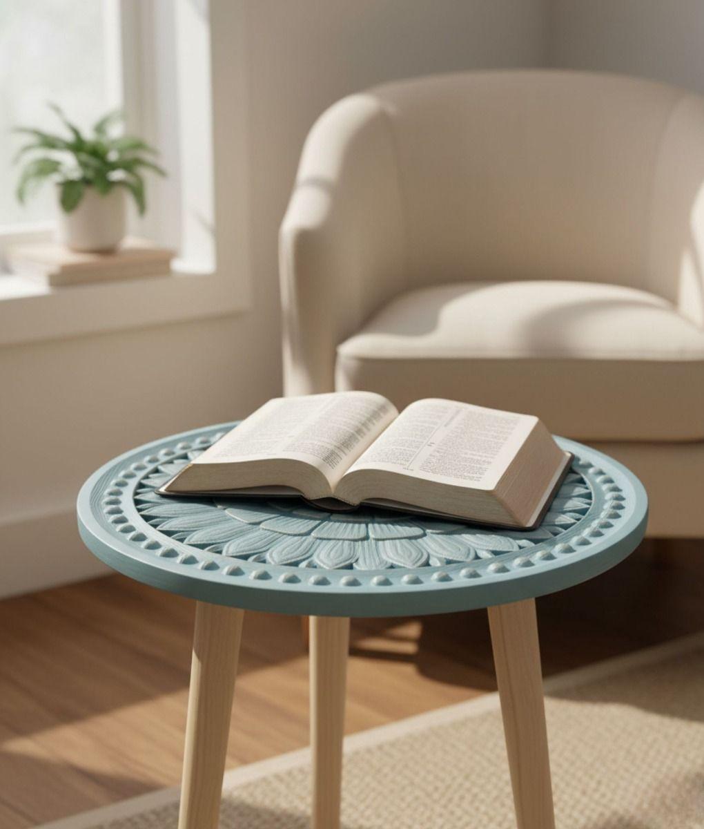 Mesa Centro Redonda Decorativa Auxiliar Moderno Hogar Jhn-7