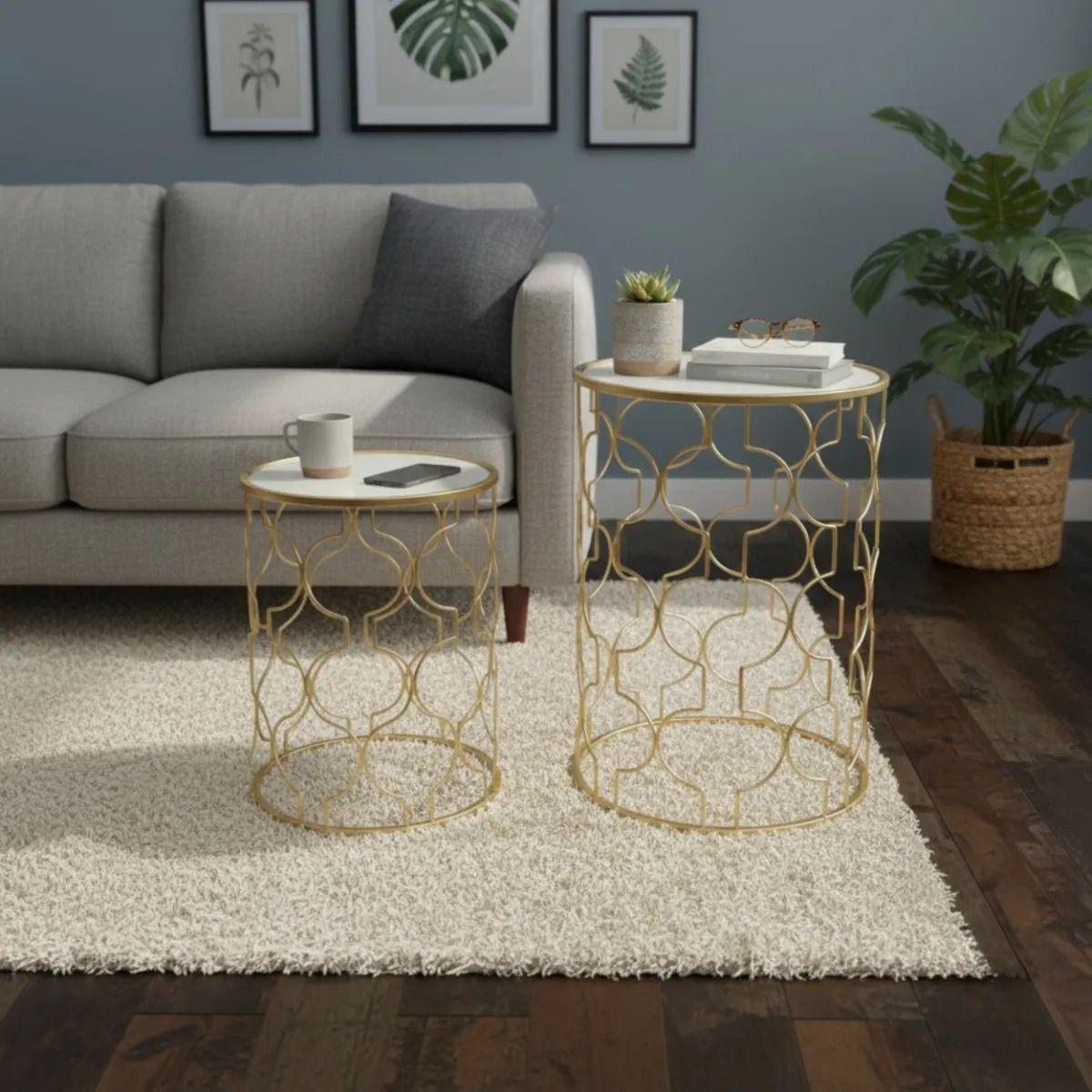 Mesa Auxiliar Decorativa Diseño Calado Centro Adorno Jhn-9