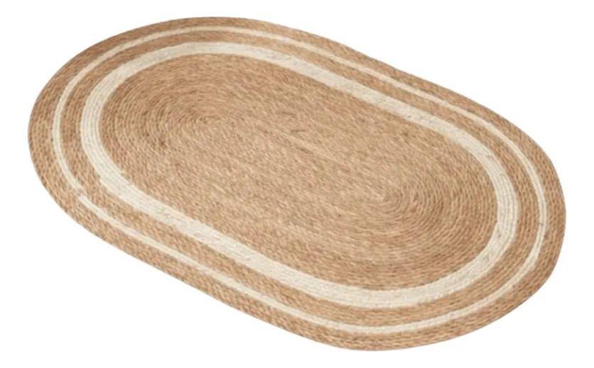 Alfombra Ovalada Trenzada Diseño Natural Minimalista AJ-1