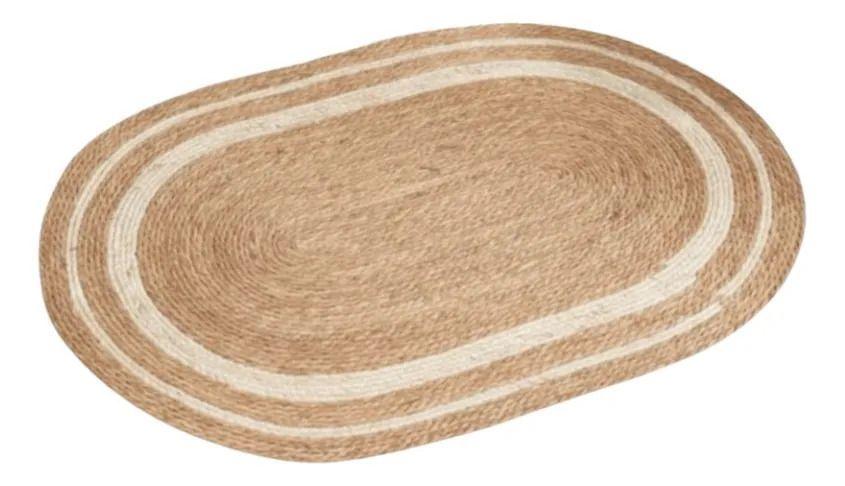 Alfombra Ovalada Trenzada Diseño Natural Minimalista AJ-2