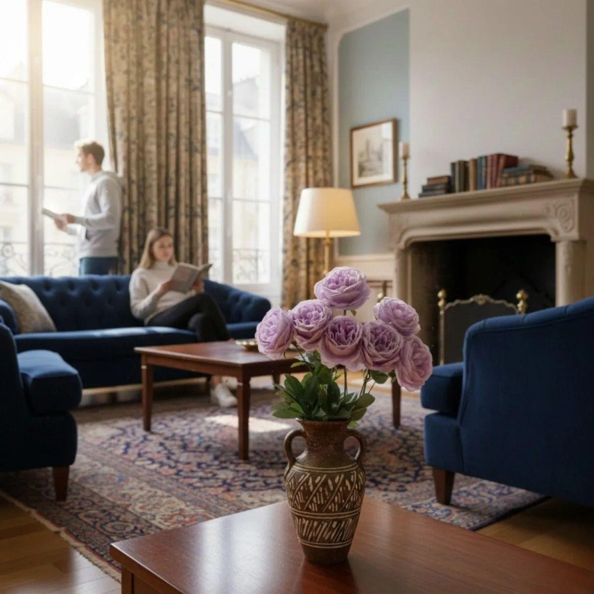 Set 2 Ramo Artificial Rosas Diseño Estilo Americano Jhn-4