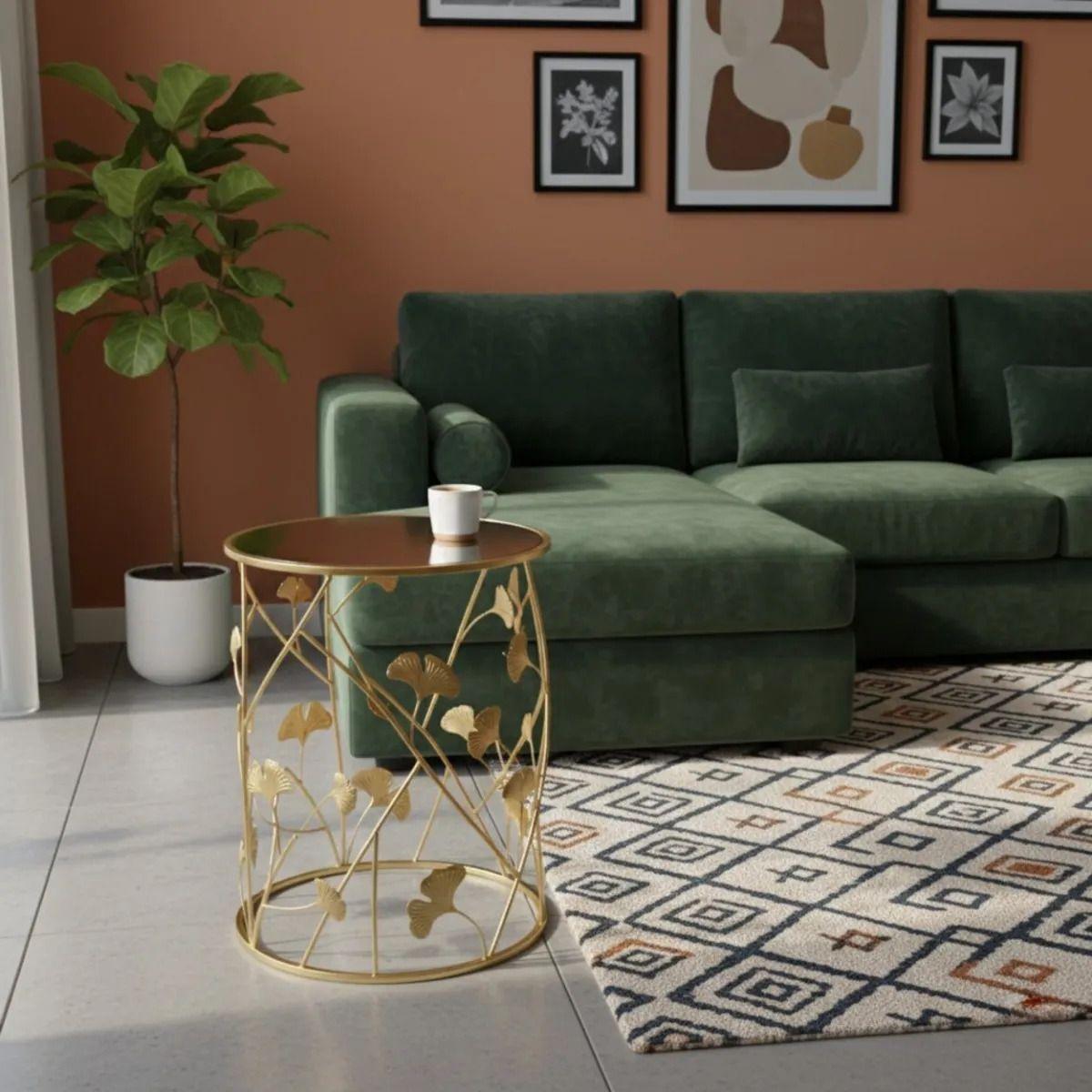 Mesa Auxiliar Acento Ginkgo Elegante Diseño Escultural Jhn-7