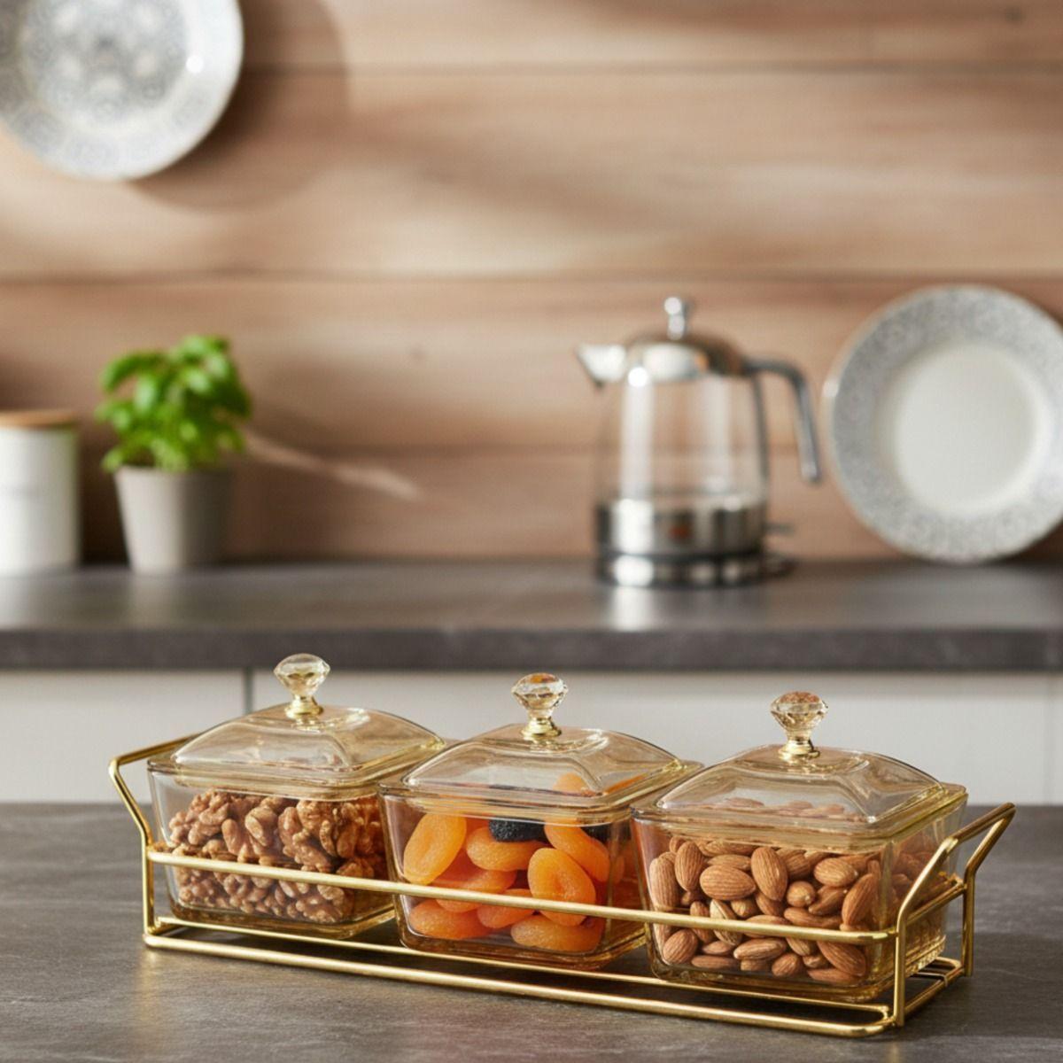 Set 3 Frasco Contenedor Soporte Organizador Decorativo Jhn-9