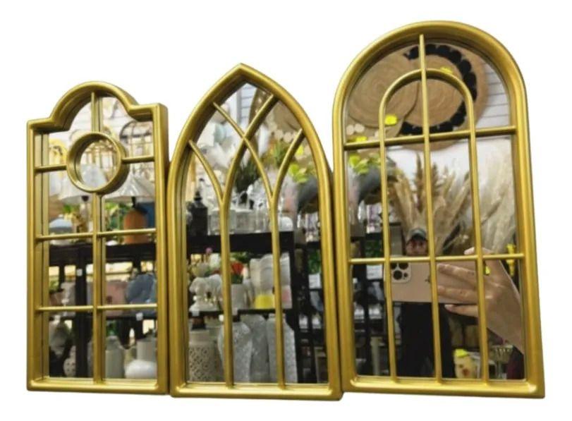 Set Espejos Murales Ventanas Luz Estilo Catedral AJ-0