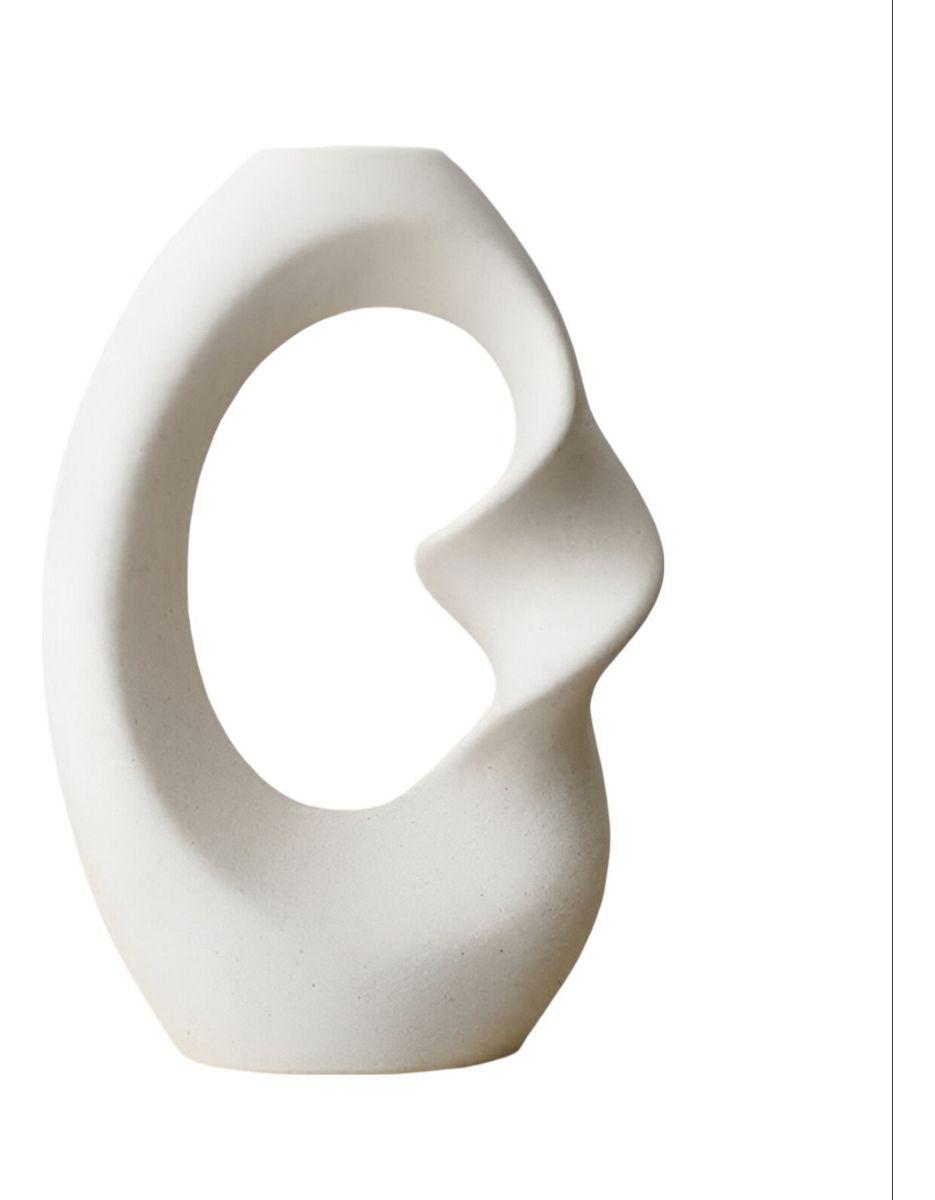 Jarrón Flores Moderno Cerámica Decoración Grande Blanco Jhn-0