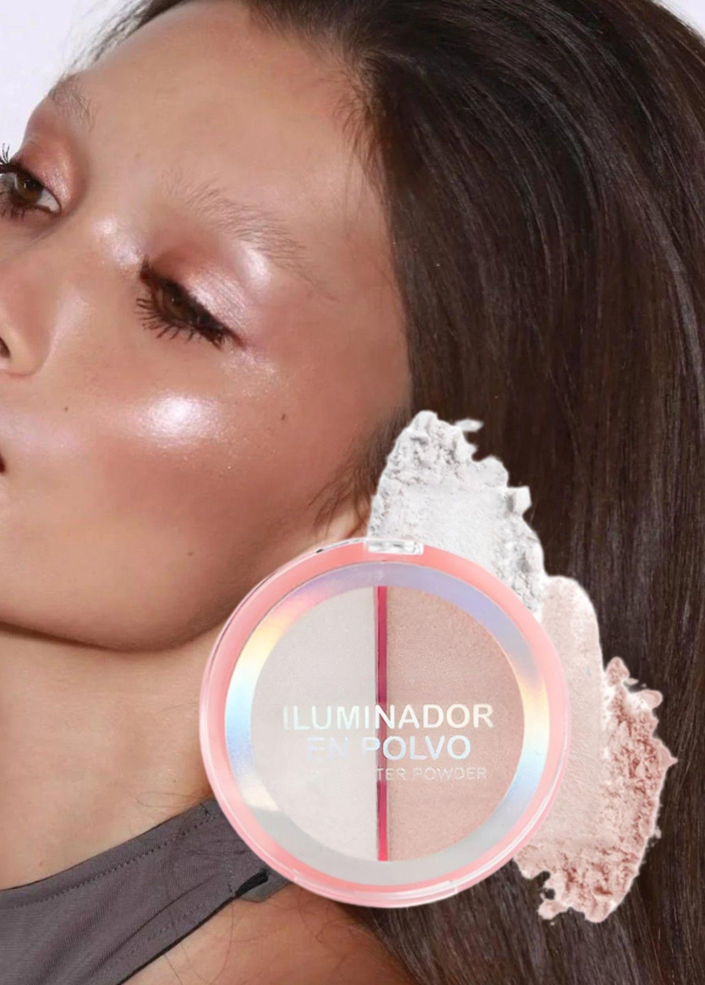 Set 3 Iluminador Facial Rostro Polvo 2 tonos Jhn-2