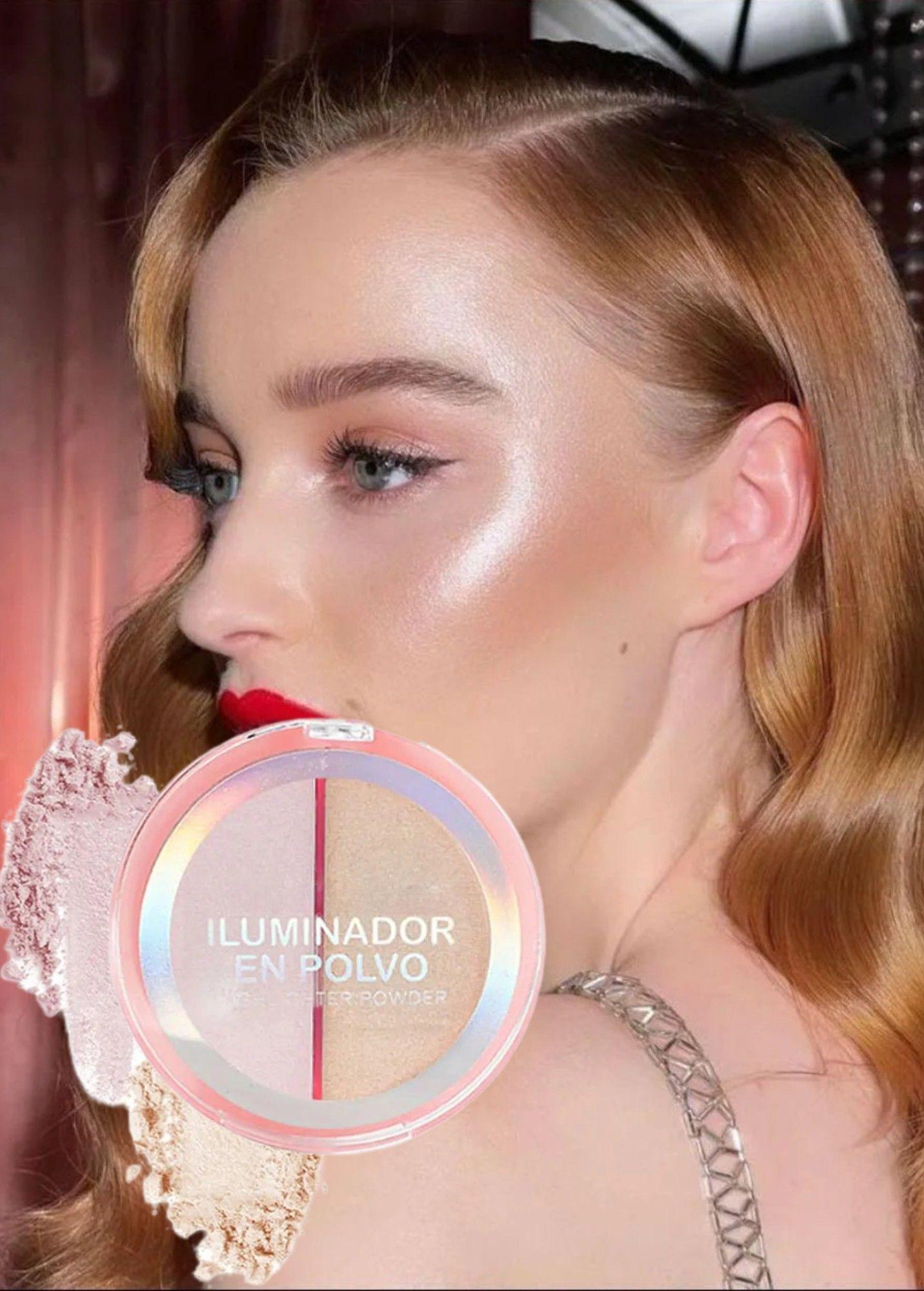 Set 3 Iluminador Facial Rostro Polvo 2 tonos Jhn-3