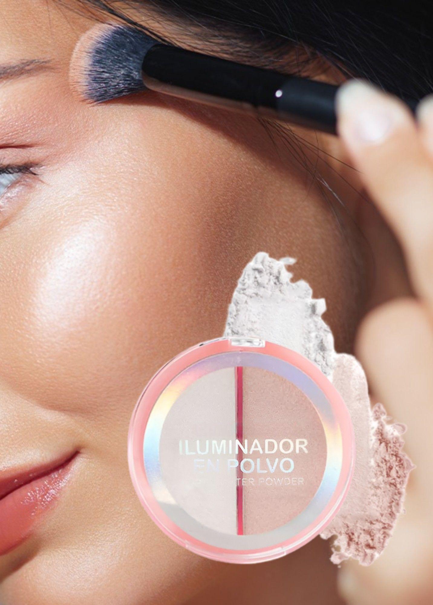 Set 3 Iluminador Facial Rostro Polvo 2 tonos Jhn-5