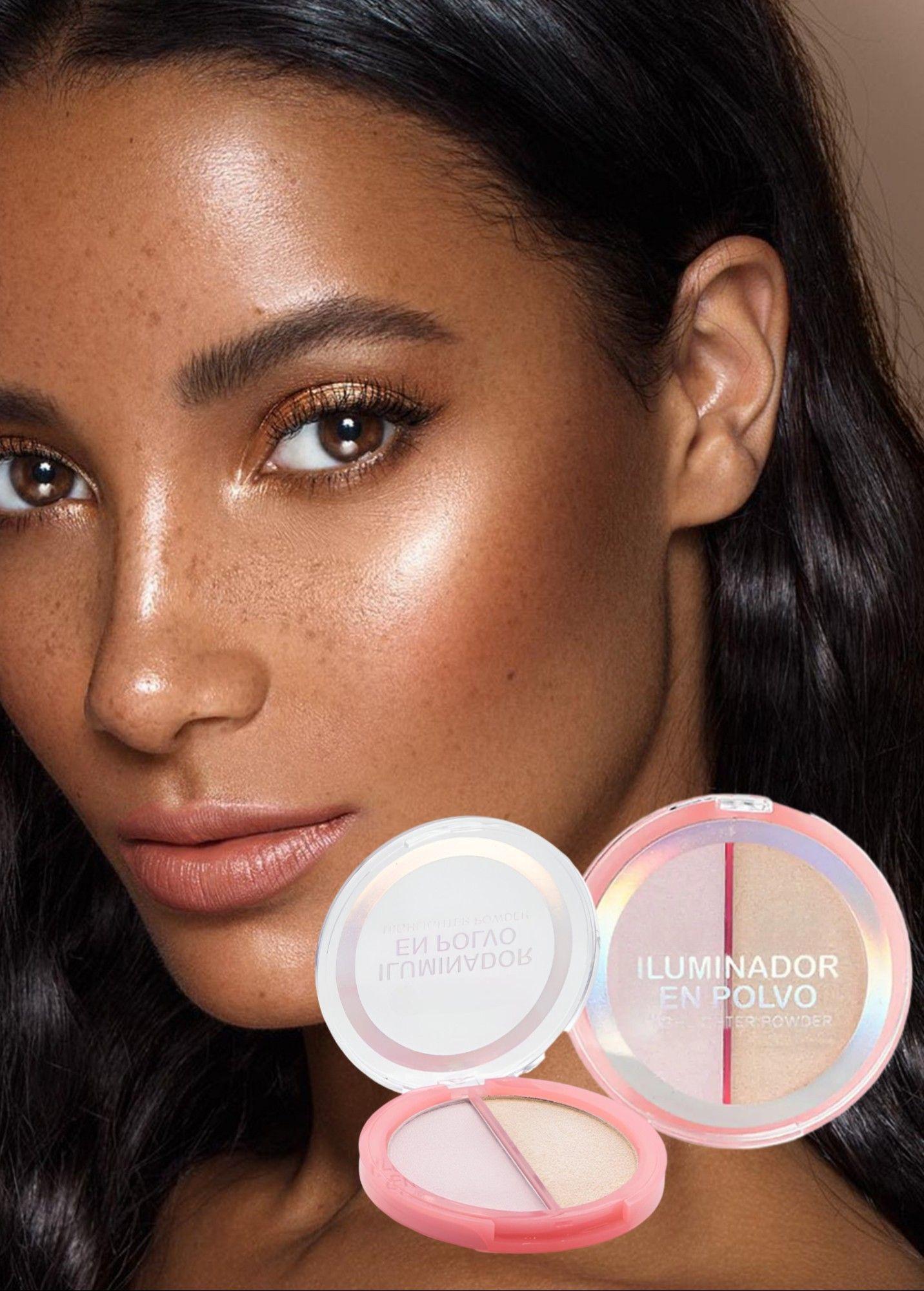 Set 3 Iluminador Facial Rostro Polvo 2 tonos Jhn-6