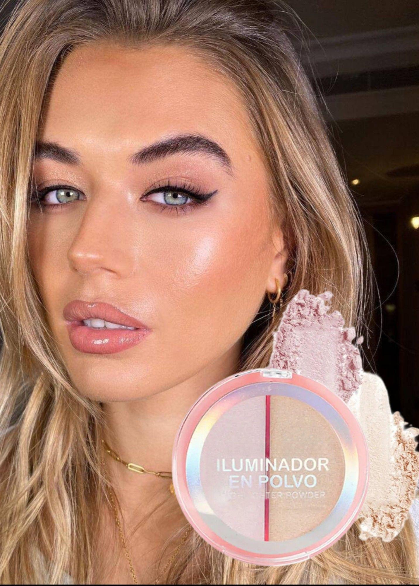 Set 3 Iluminador Facial Rostro Polvo 2 tonos Jhn-7