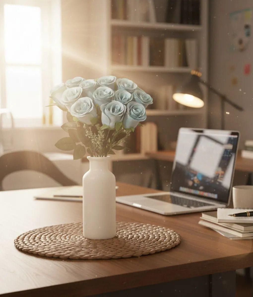 Ramo Floral Artificial Rosas Decorativas Adorno Hogar Jhn-9