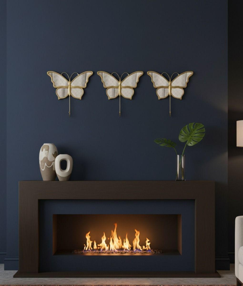 Set 3 Espejo Decorativo Mariposa Adorno Pared Hogar Jhn-9