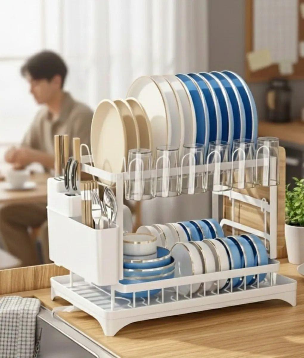 Secaplatos Escurridor Doble Nivel Organizador Cocina Jhn-2